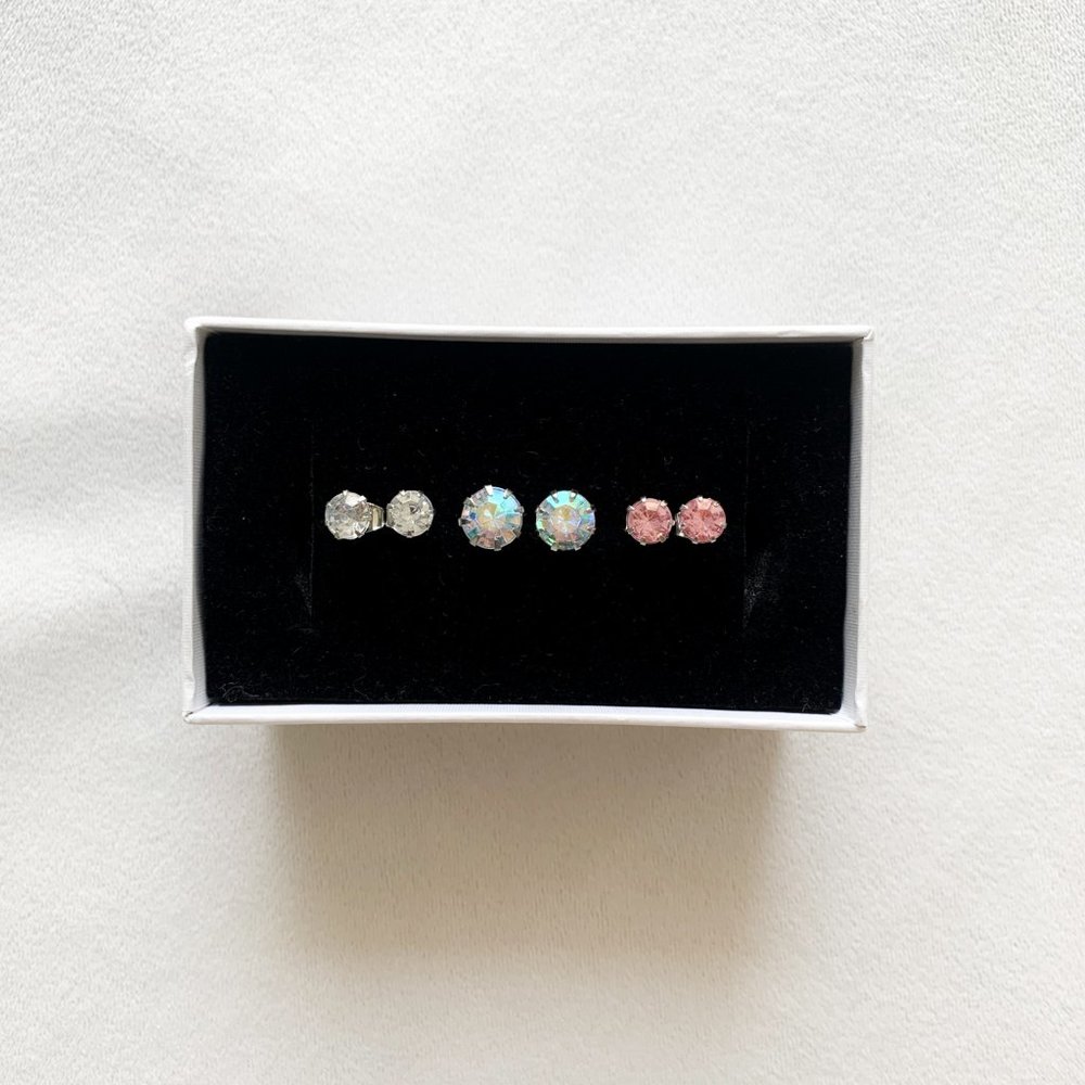 Asos Multicolor Stone Stud Earring Set